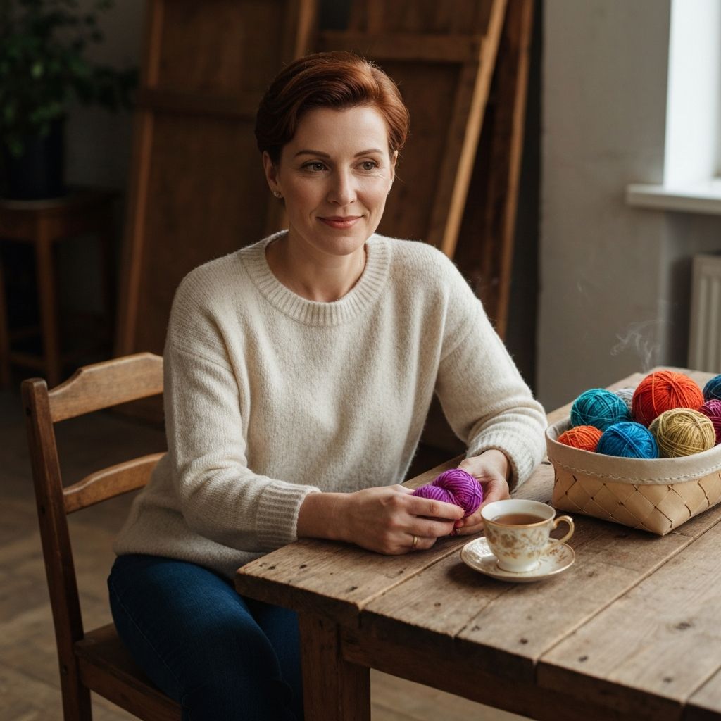 Kobieta samodzielnie robiąca bransoletkę na warsztacie